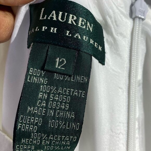 NWT Lauren Ralph Lauren Shelter Island Linen Dress Size 12 - Picture 6 of 10